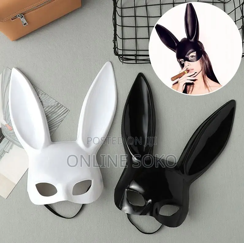 Rabbit Bunny Mask – Long Ear Halloween Masquerade, Costume Face Mask