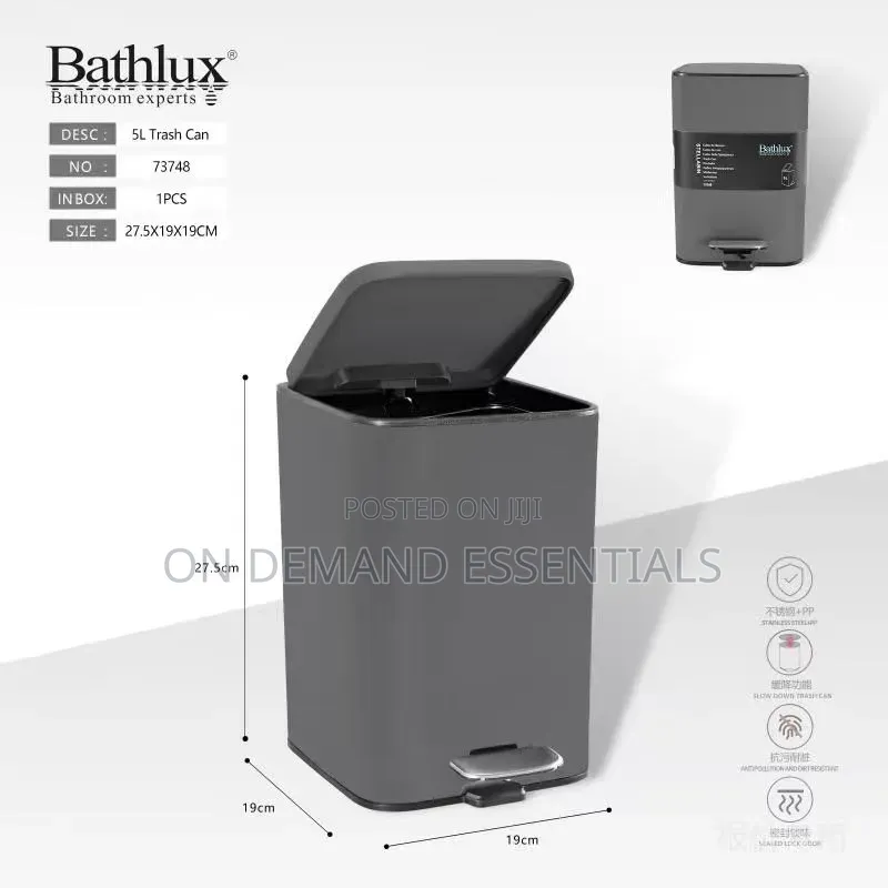5L Stainless Steel Pedal Bin