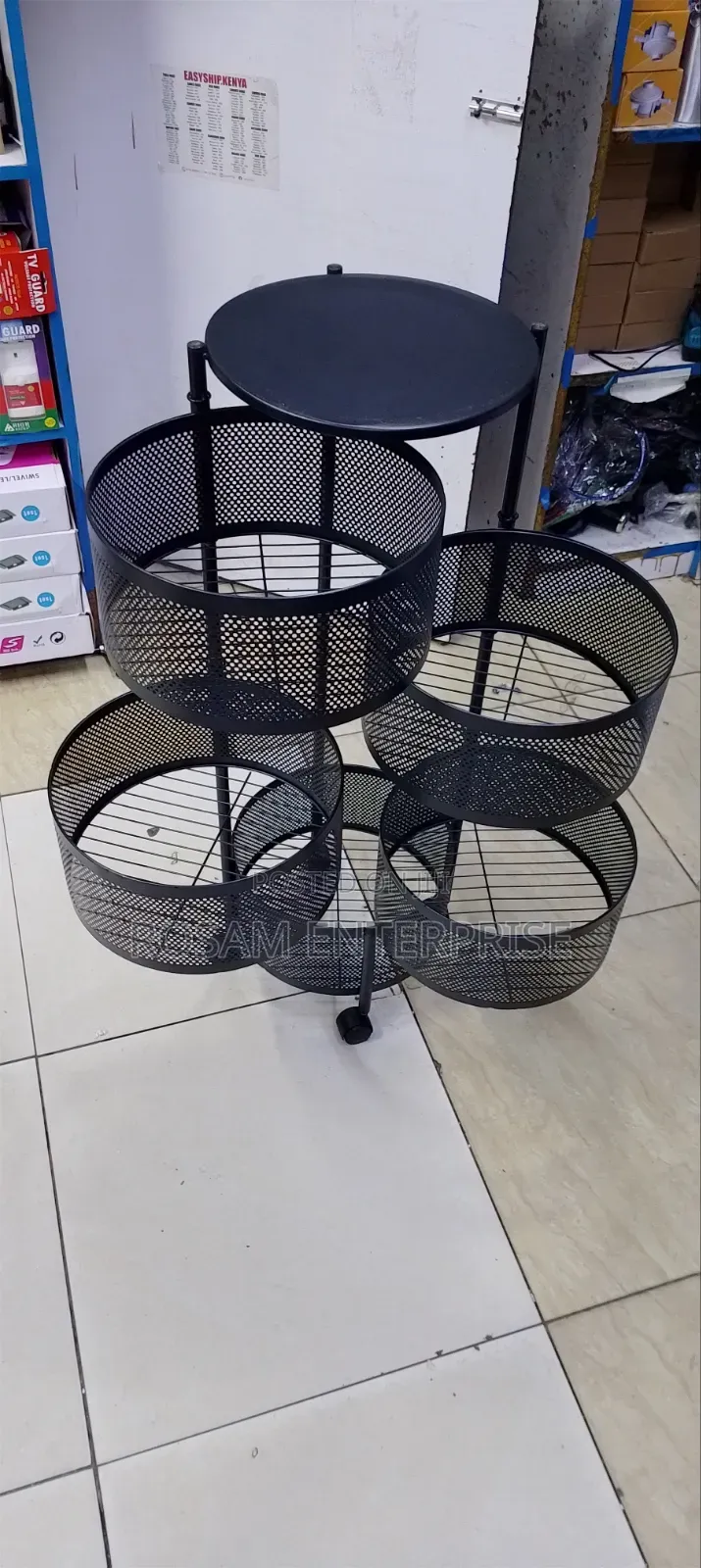 High Quality Round Fruit Rack With Wheels