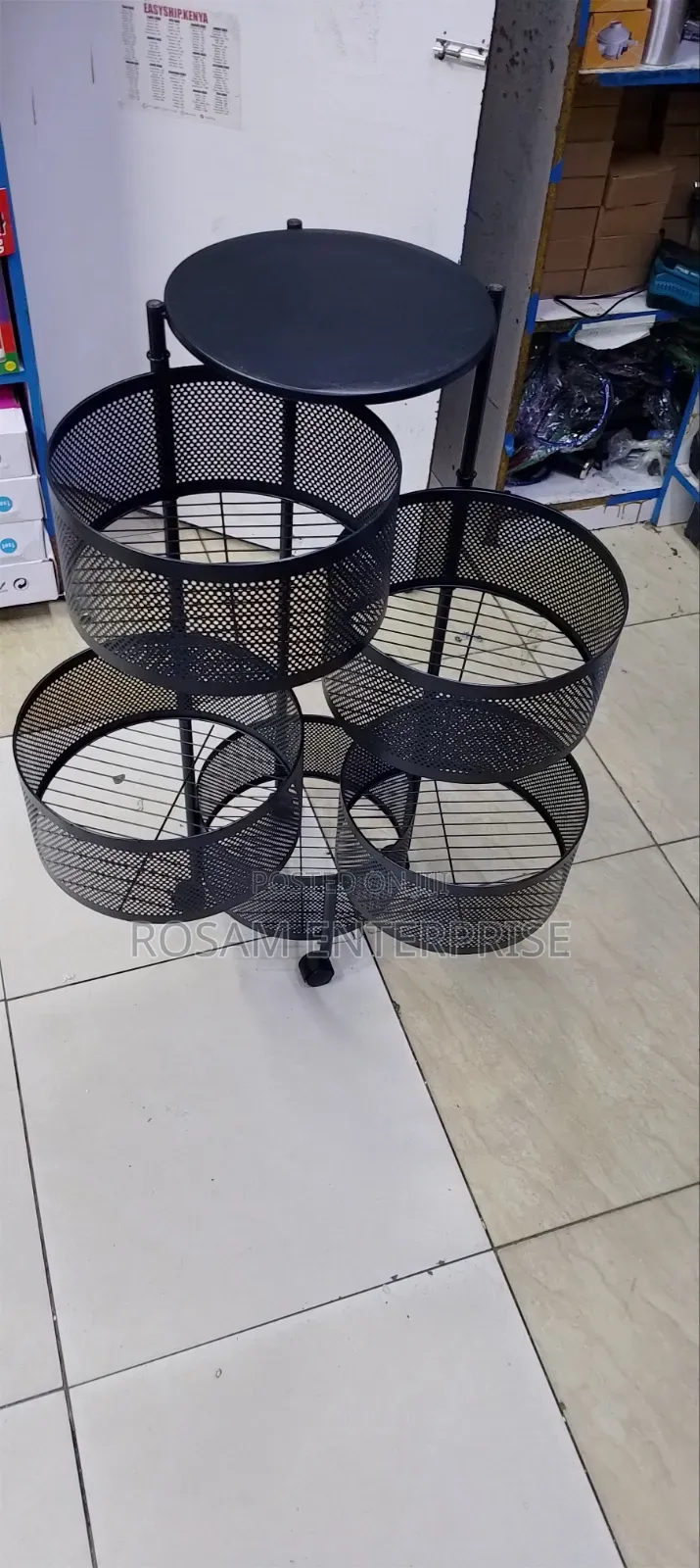 High Quality Round Fruit Rack With Wheels