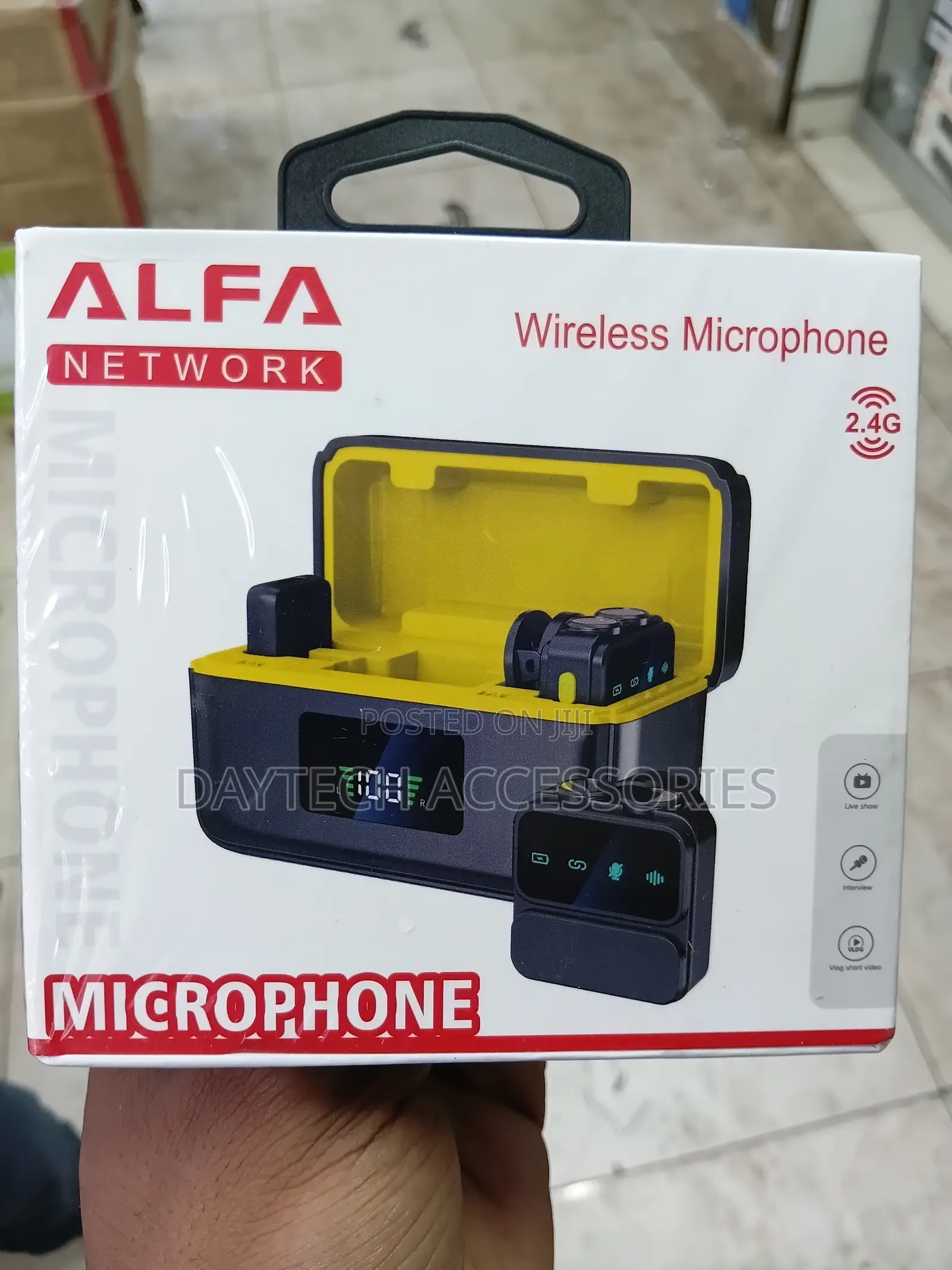 An Alfa Network Wireless Microphone Set.