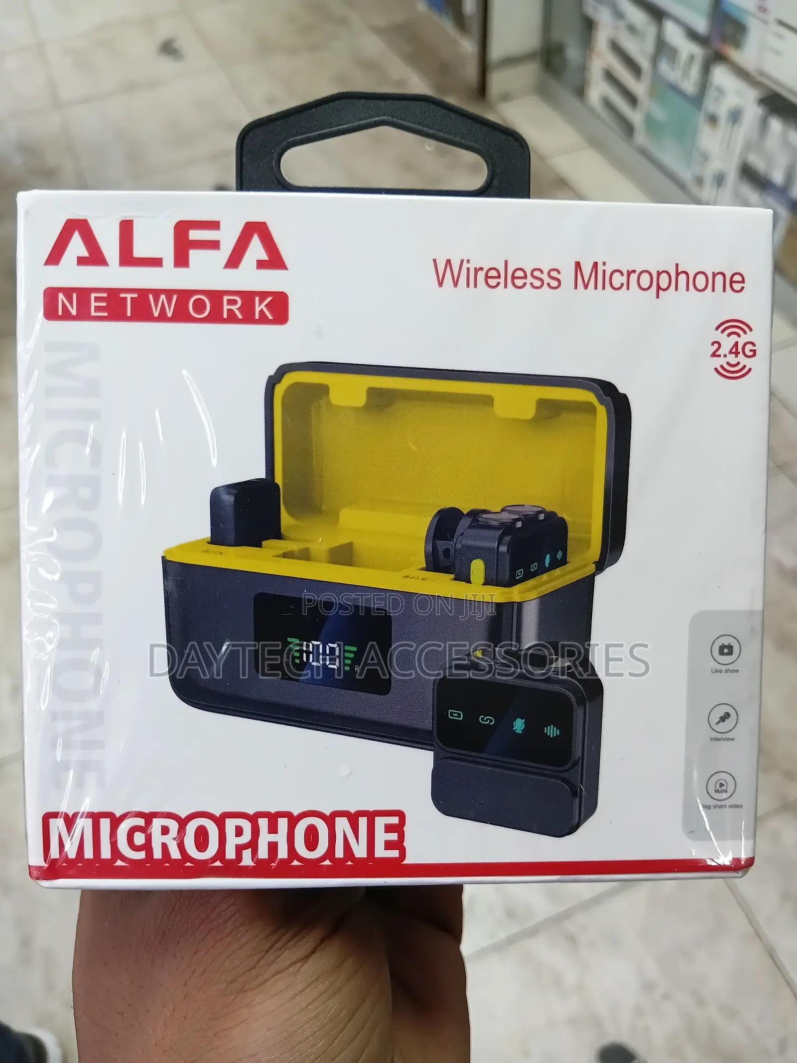 An Alfa Network Wireless Microphone Set.