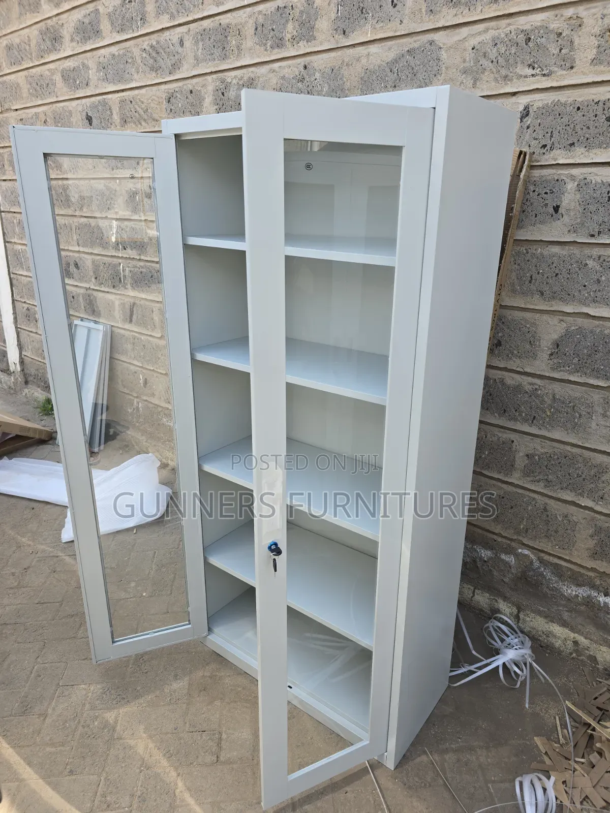2 Doors Glass Fronted File Cabinet