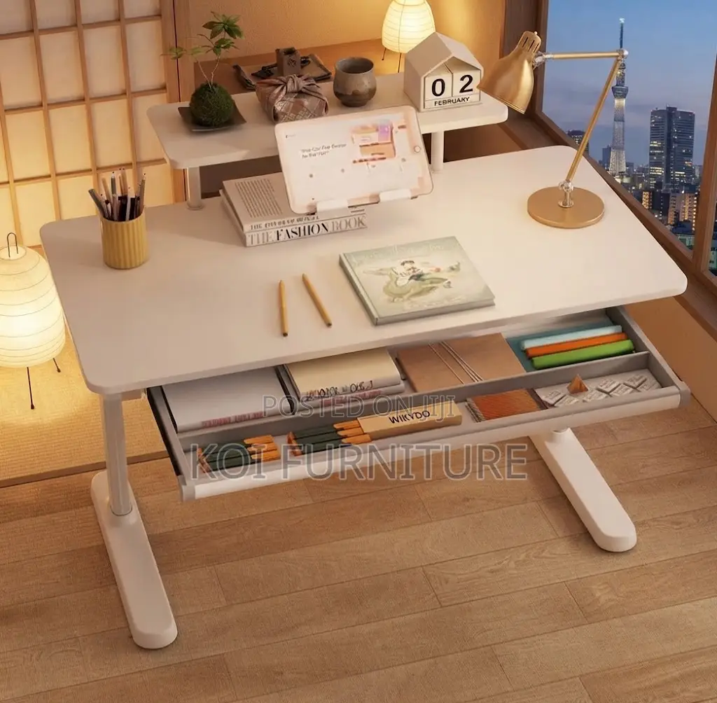 Office Desk; White Home Office Manual Height Standing Desk