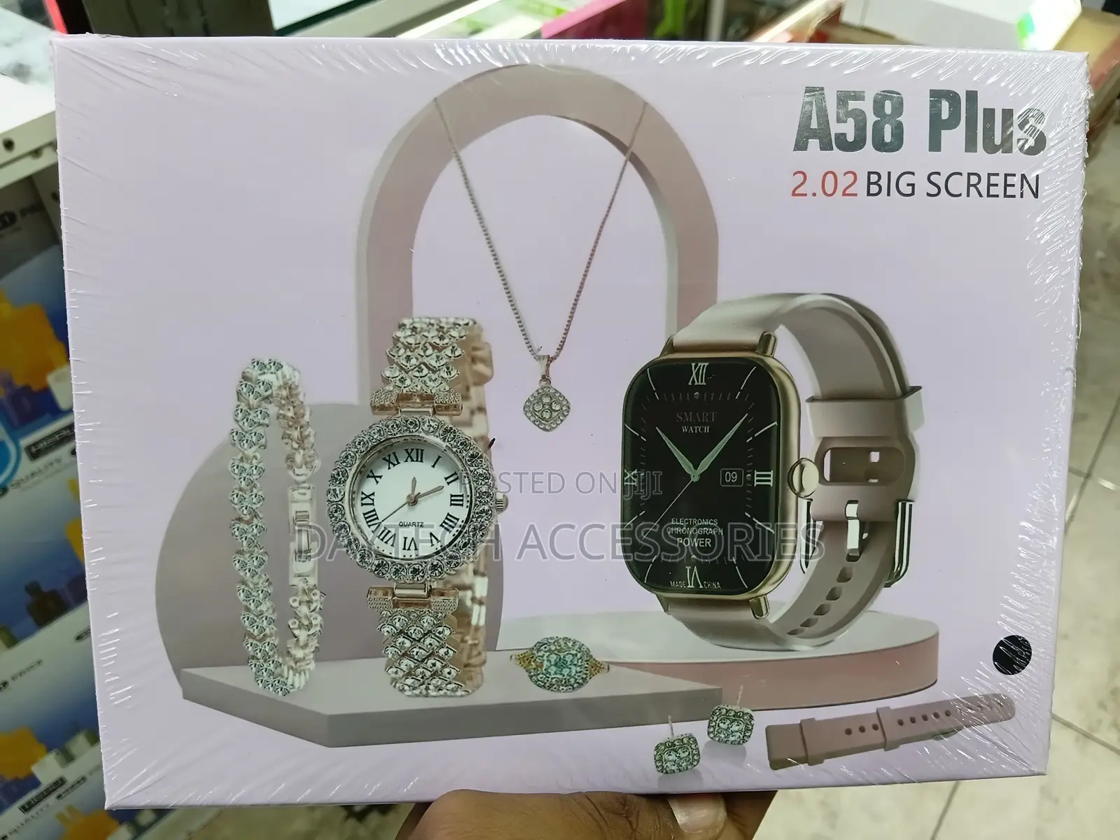 A58 Plus 6-in-1 Luxury Women's Smart Watch and Jewelry Gift Set