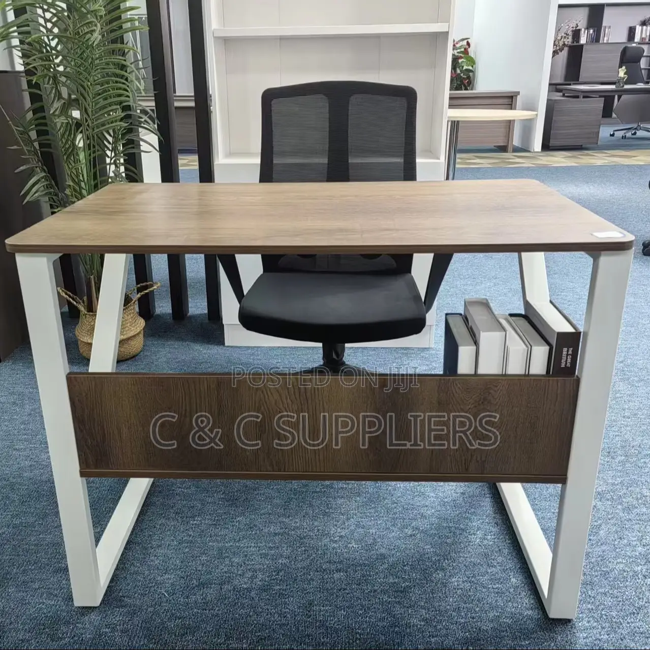 Generic Study Desk With a Bookshelf
