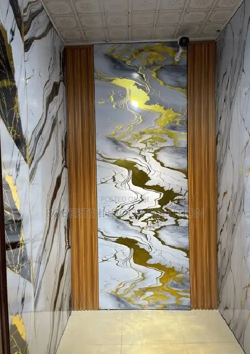Dramatic Streak PVC Marble Sheet for Interior
