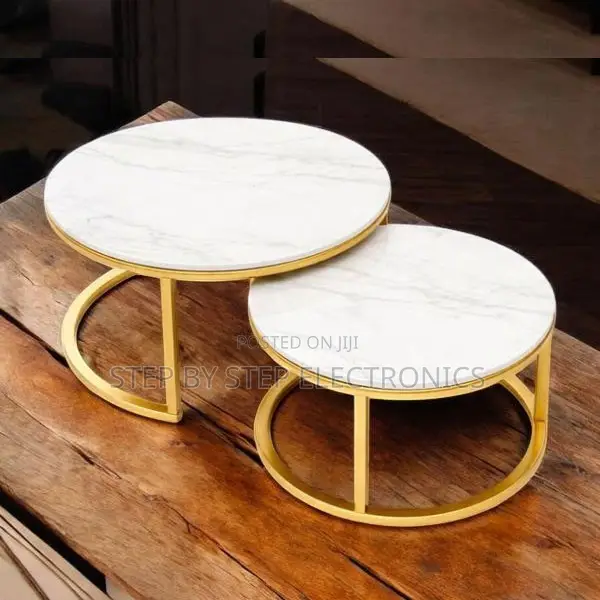 Nesting Tables Marble Nesting Coffee Table Set With Gold Metal Frame