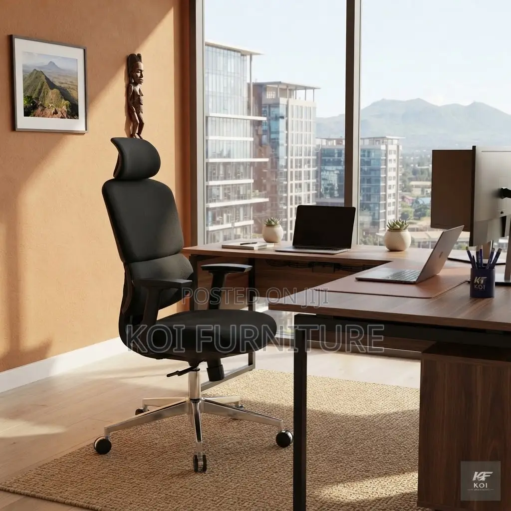 Office Chairs; Black Fabric Recliner High Back Orthopedic Seats