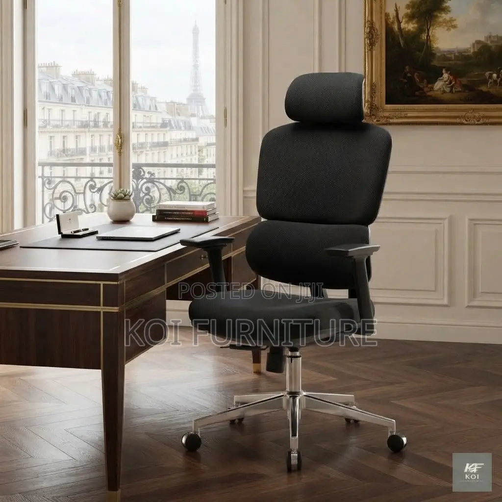 Office Chairs; Black Fabric Recliner High Back Orthopedic Seats