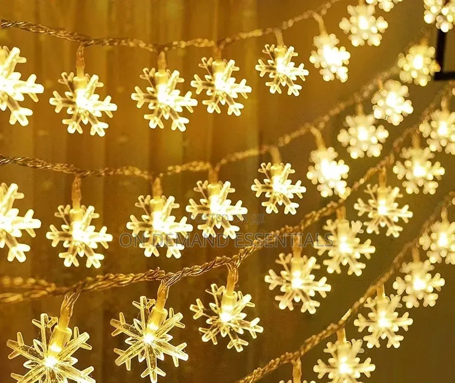 10M Led Snowflake Holiday Garland Curtain Lights