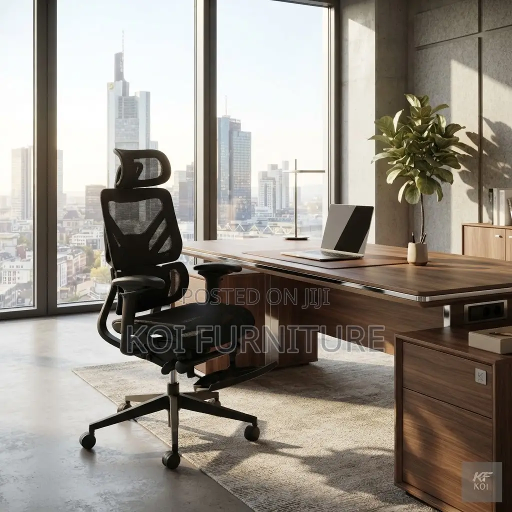 Office Chairs; Fabric Orthopedic Executive Office Chair With Footrest