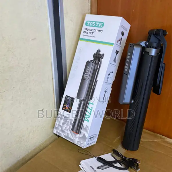 T05 1.77m 360° Panoramic Rotating Selfie Stick 2-in-1 Design