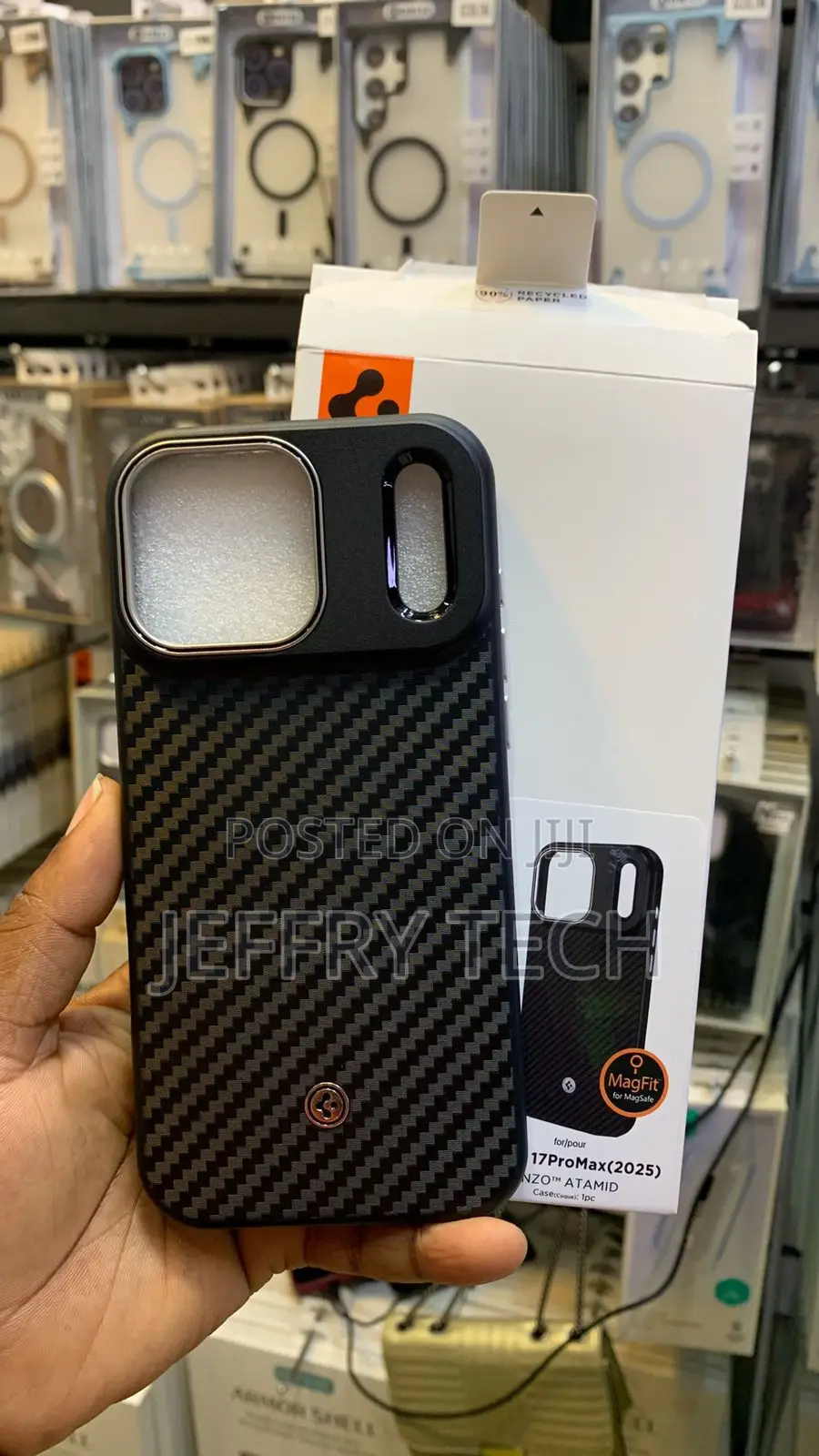 Spigen MagFit Case for the iPhone 17 Pro Max a Carbon Fiber