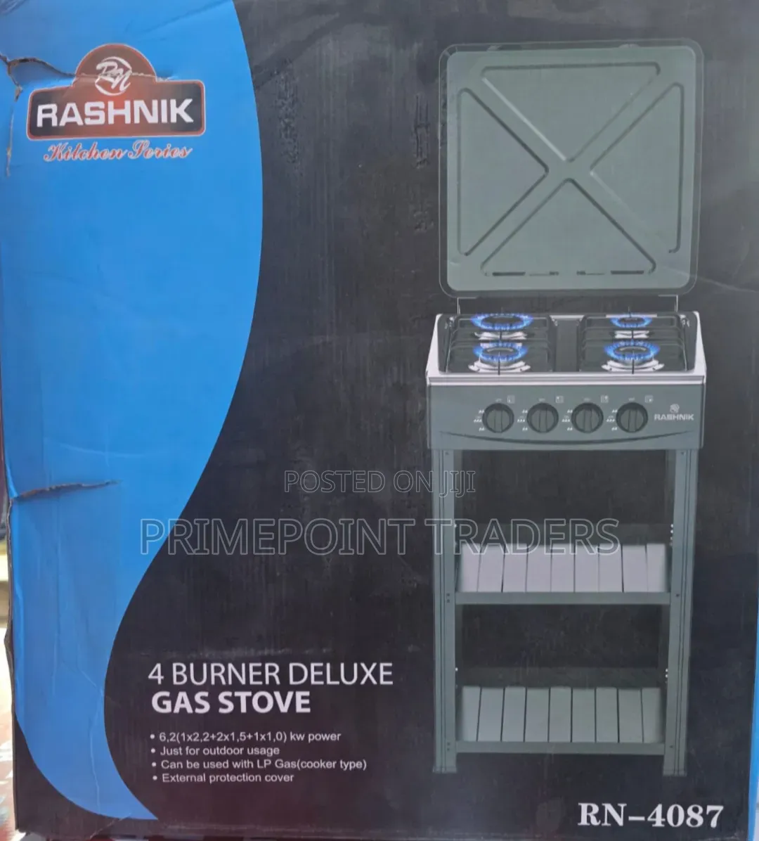 Rashnik 4 Burner Standing Cooker – Deluxe Gas Stove
