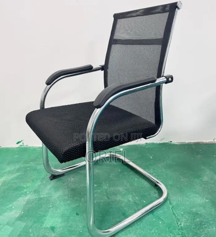 Modern Sled Base Office Waiting Chair : Visitor Mesh Chair