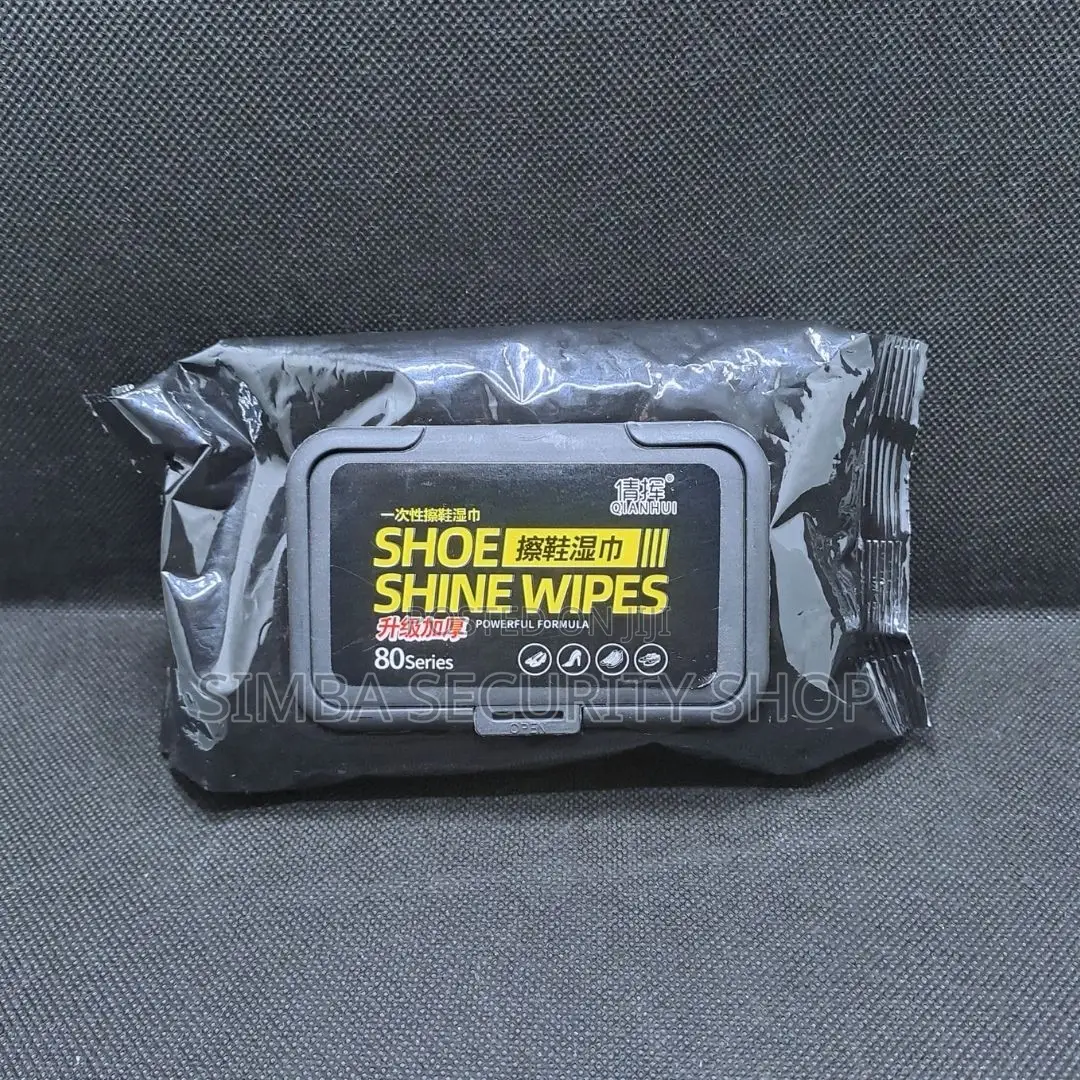 80 PC Shoe Shine Wet Wipes Stain Remover Brush Polish Portable Sneaker