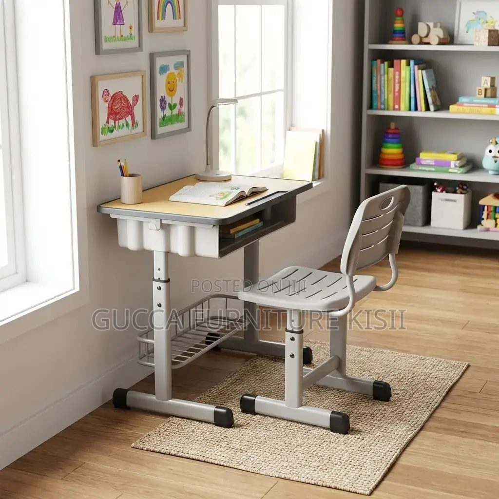 Kids Furniture; Vibrant Ergonomic Children Study Desk and Chair