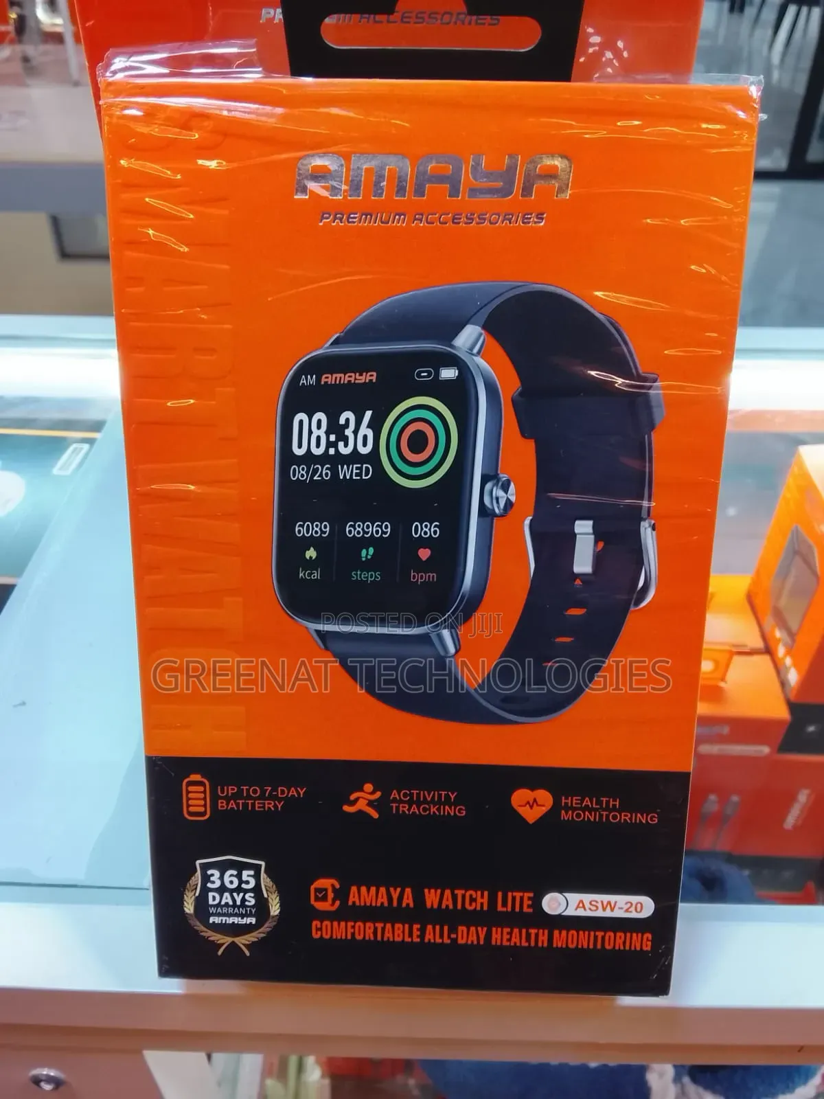 Amaya Watch Lite ASW-20 IP68 Waterproof Call Receive Health Monitoring
