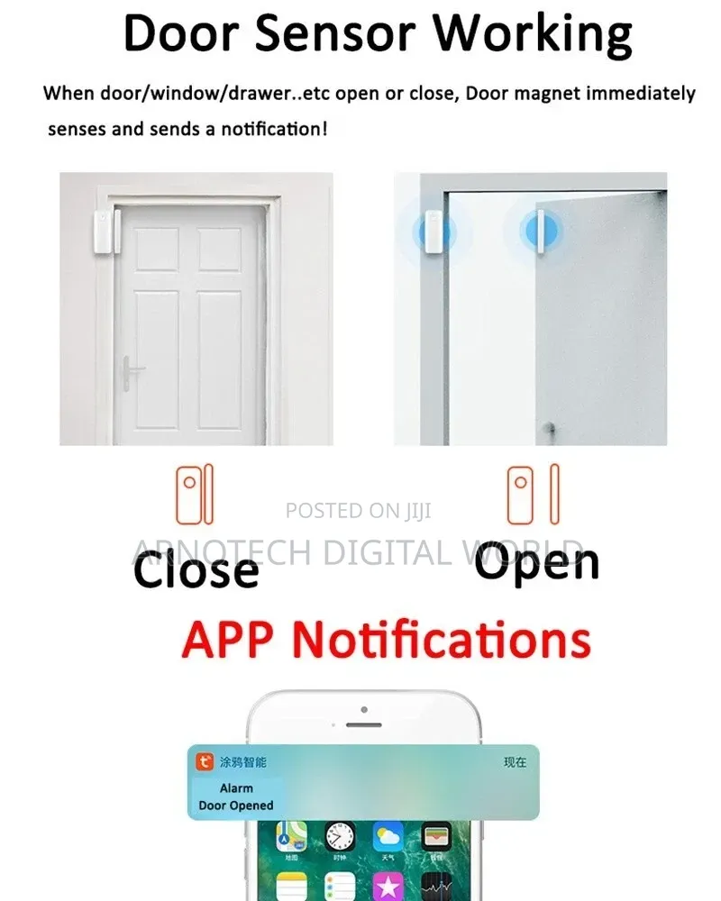 Tuya Wifi Door Window Sensor Smart Home Security Alarm Detector