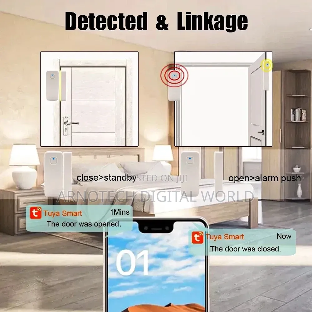 Tuya Wifi Door Window Sensor Smart Home Security Alarm Detector