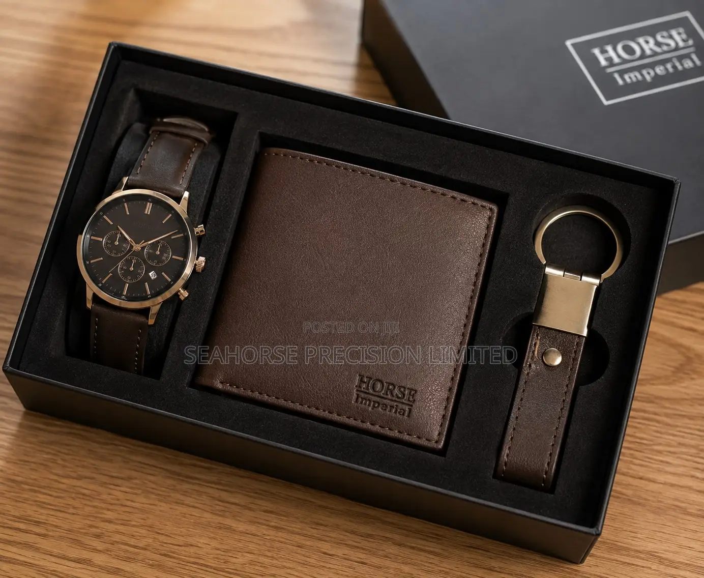 Men’s Watch, Wallet & Key Holder Gift Set – 3-Piece Set