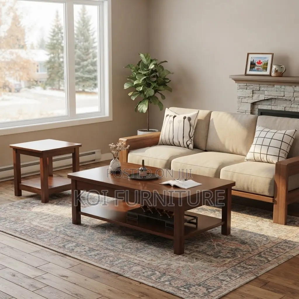 Coffee Table; Red Polish Executive Mahogany Home Office Coffee Table