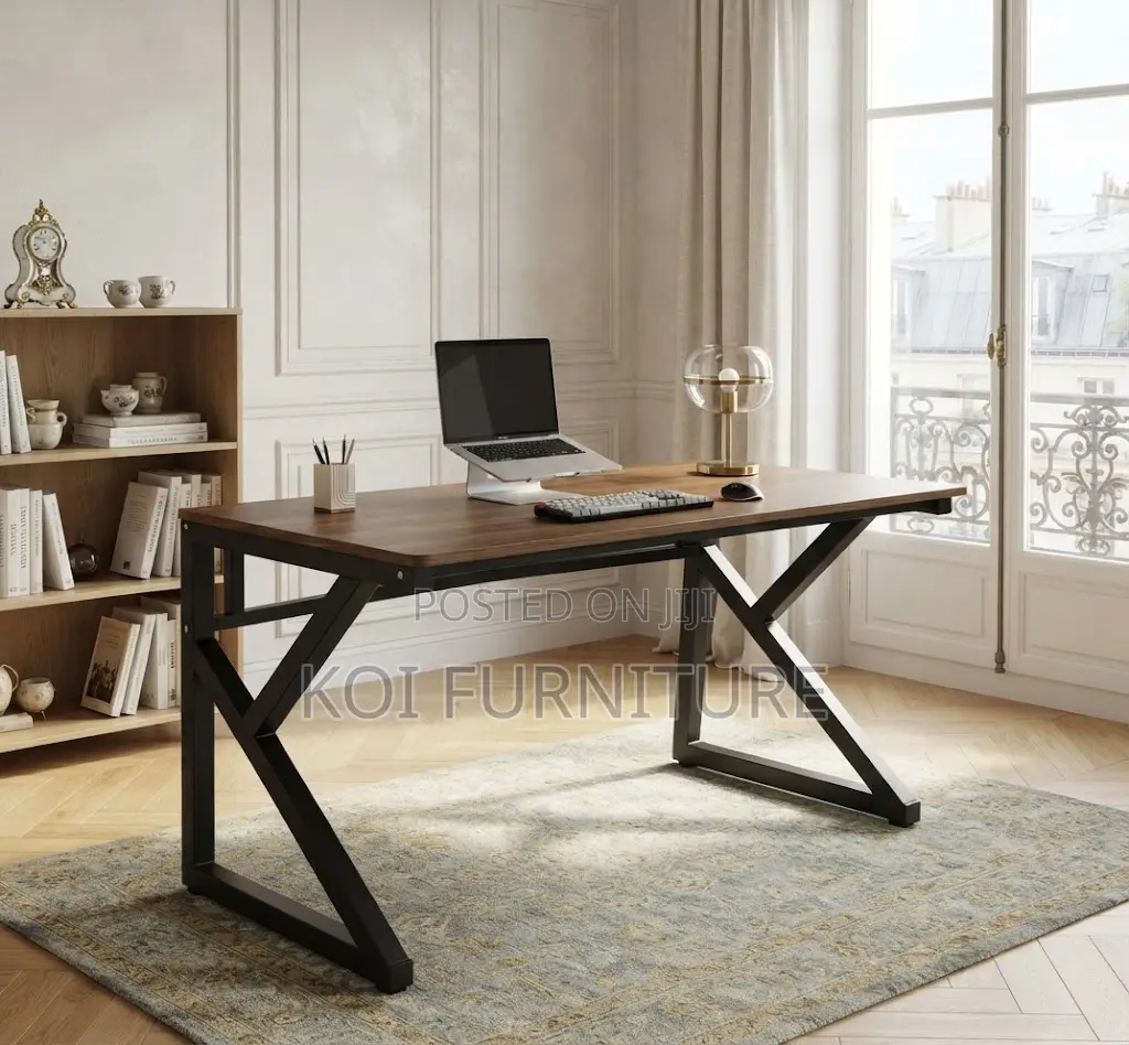 Office Desk; 1200mm Brown Metal Finish Home Computers Desks