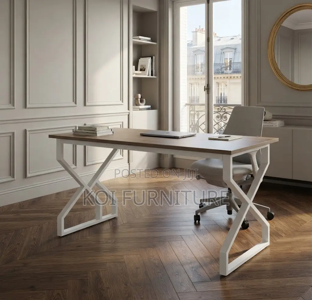 Office Desk; 1200mm Brown Metal Finish Home Computers Desks