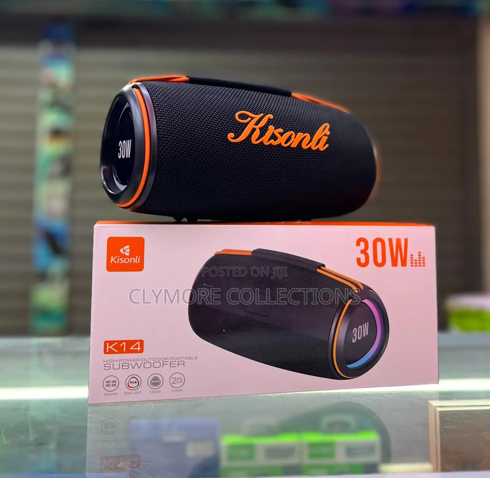 Kisonli K14 Portable Wireless Speaker - 30W Output, USB, TF Card & AUX