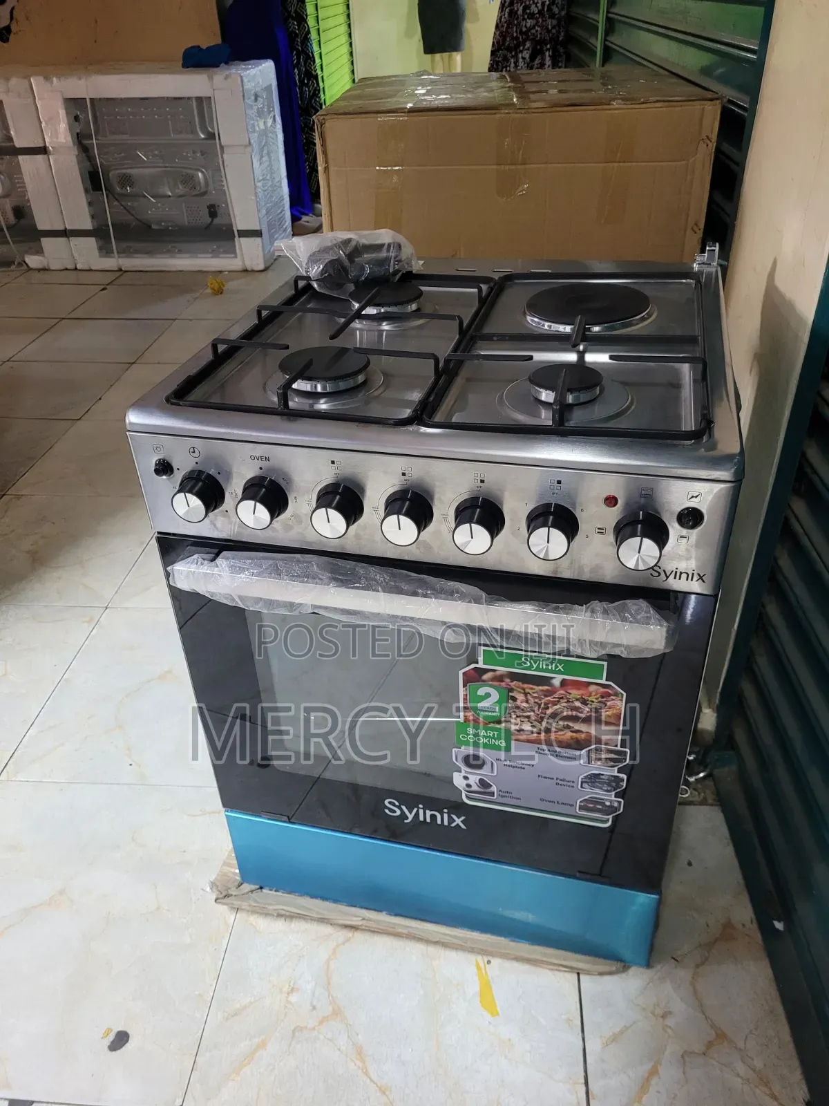 Syinix 60by60 Standing Cooker 3+1