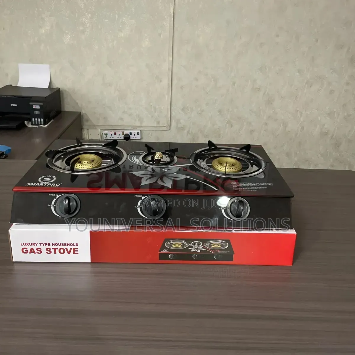 Smart Pro Gas Stove 3burner Glass