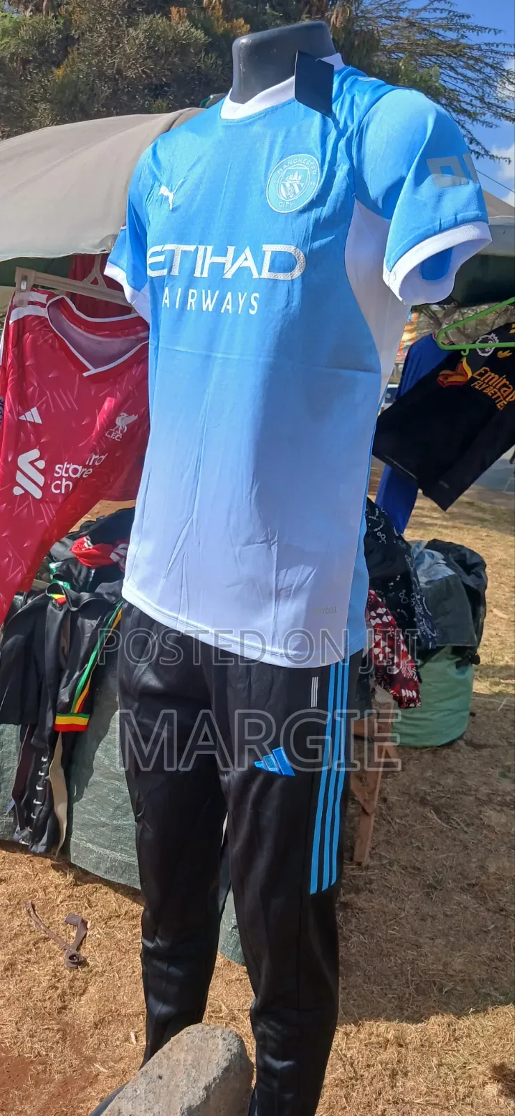 Sky Blue Black Track Trouser