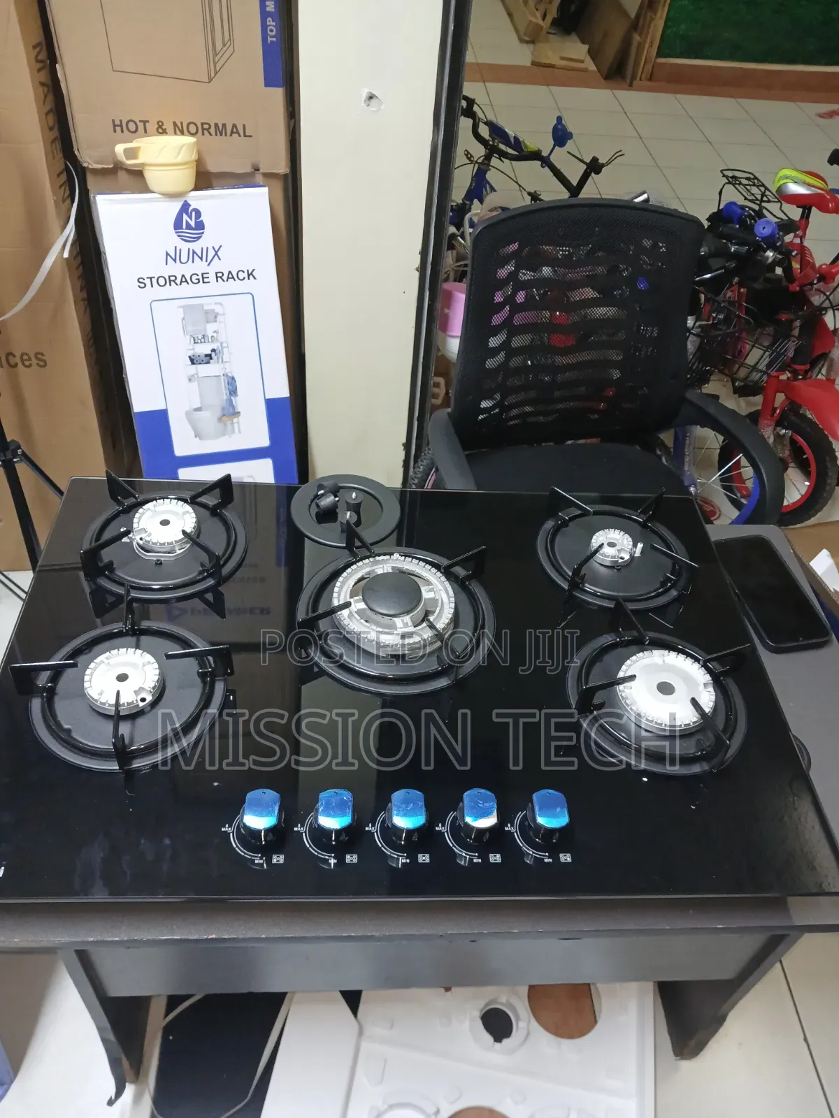 Bolesi Inbuilt 5 Burner Full Gas Tempered Glass Cooker