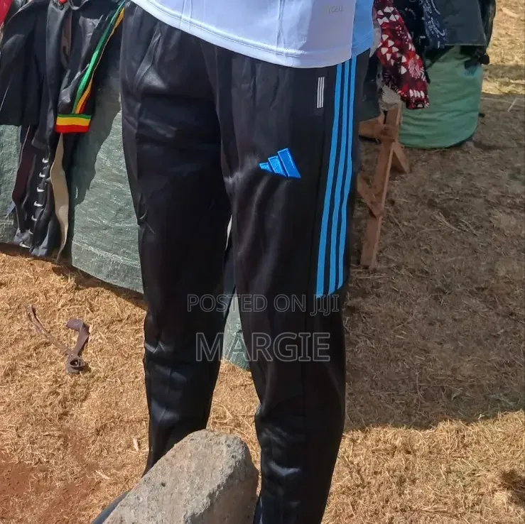 Sky Blue Black Track Trouser
