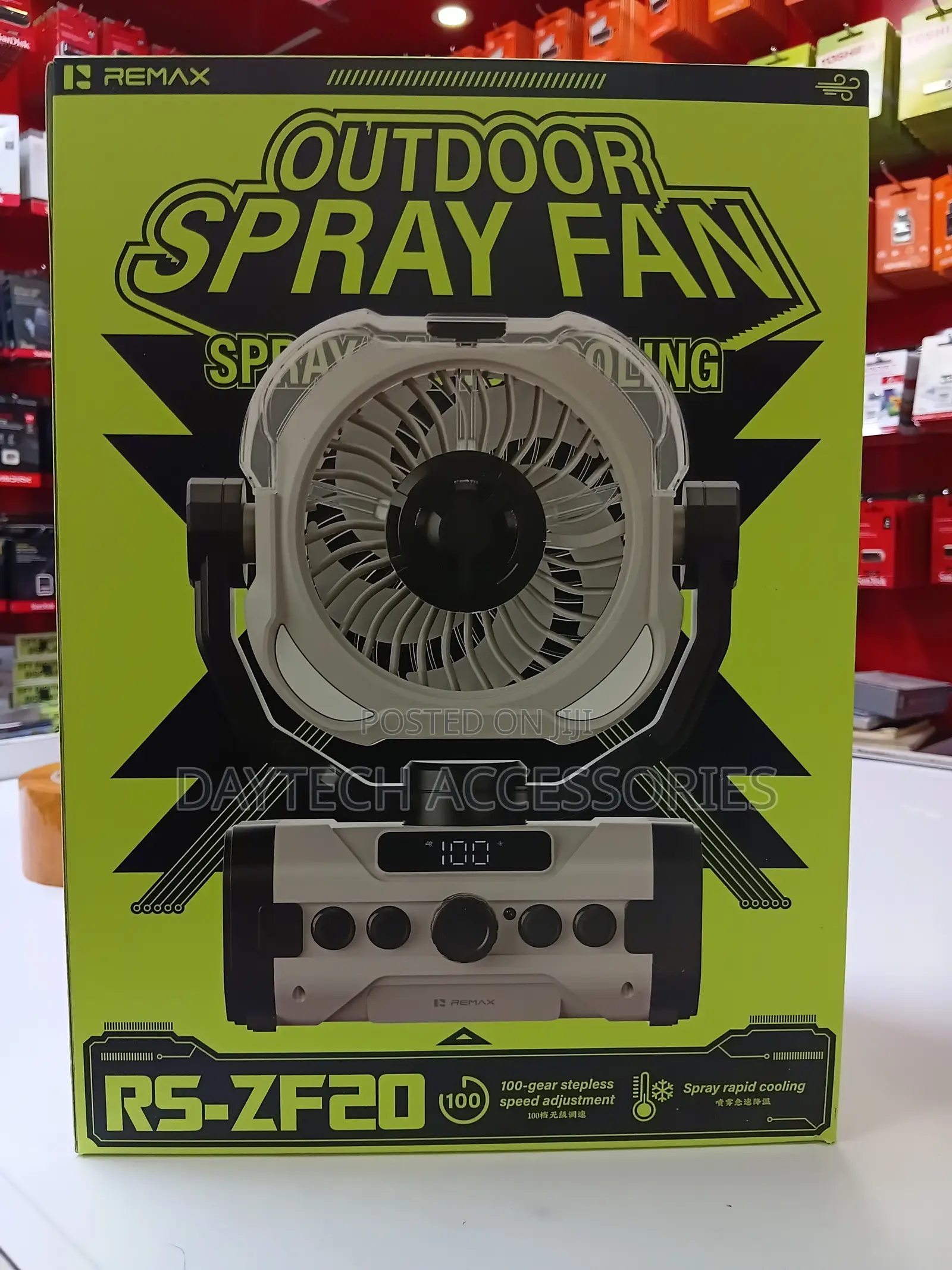 Remax RS-ZF20 Outdoor Spray Portable Rechargeable Misting Fan.