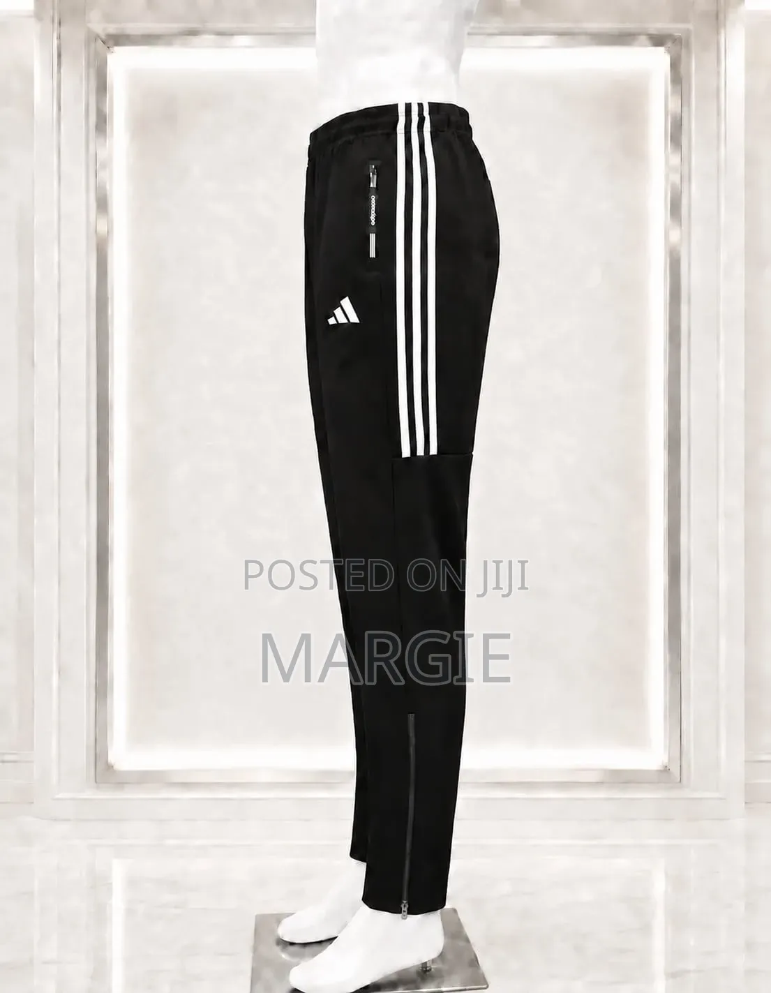 Black White Addidas Sports Track Trouser/Pants