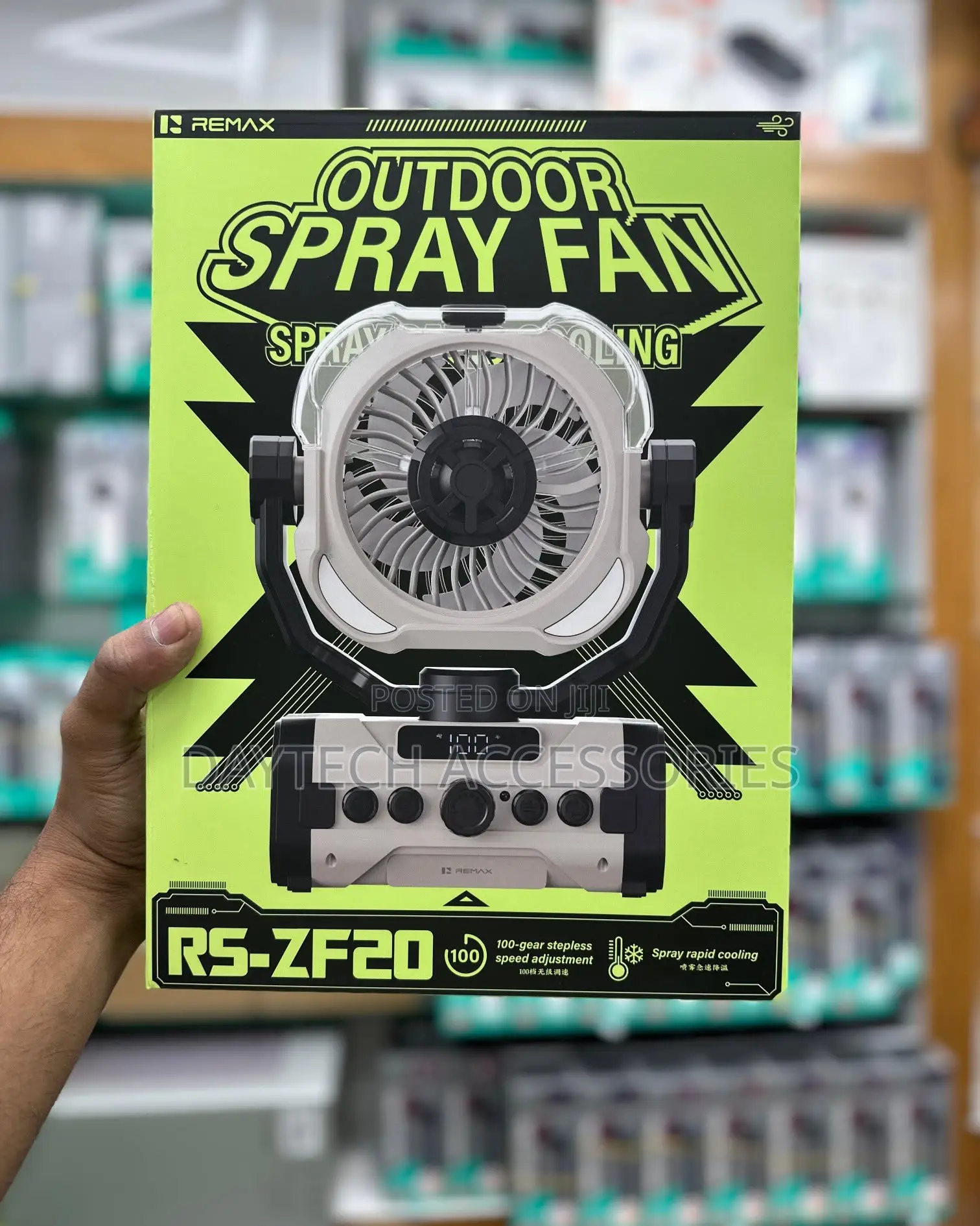 Remax Outdoor Fan Spray Cooling Fan 20000Mah Battery - RS-ZF20