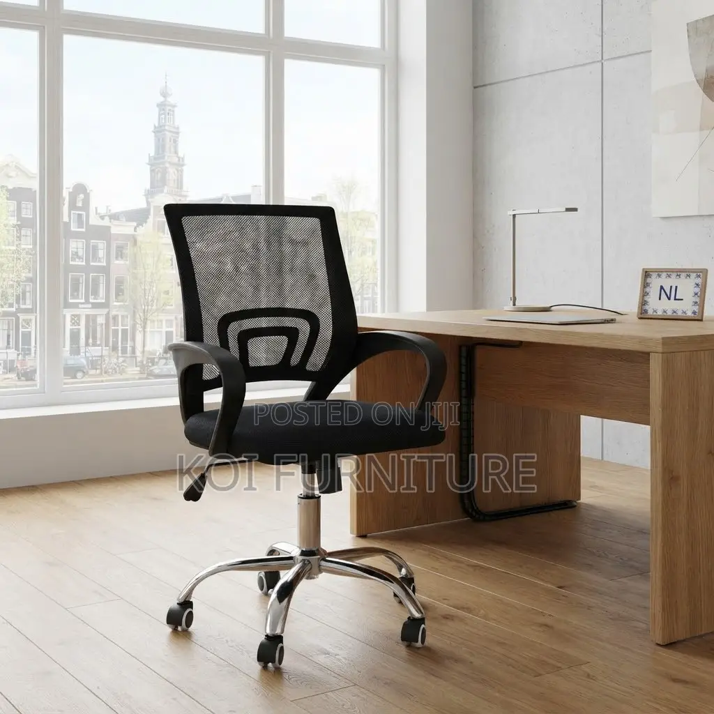 Office Chairs; Clerical Swivel Black Mesh Studies Chairs
