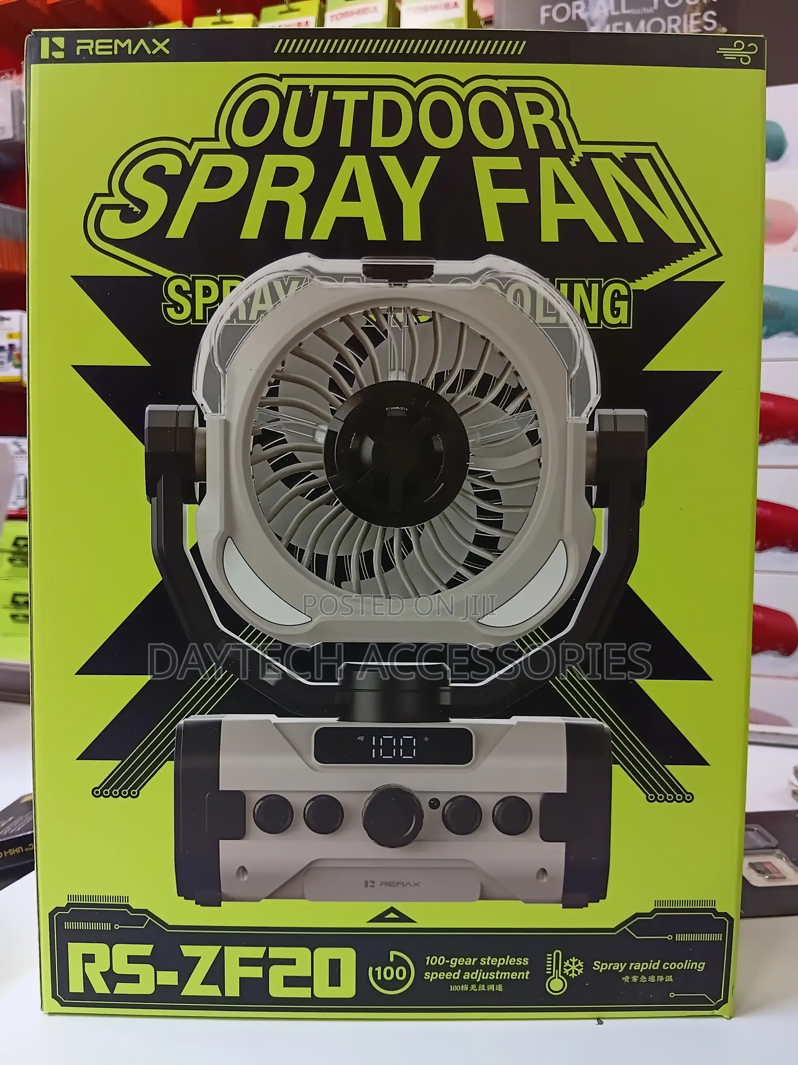 REMAX RS-ZF20 Upgraded Outdoor Camping Fan, 100-Speed High-Definition.