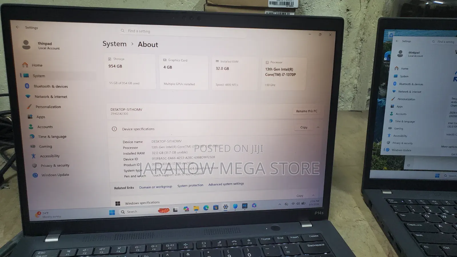 Laptop Lenovo ThinkPad P14s 32GB Intel Core i7 SSD 1T