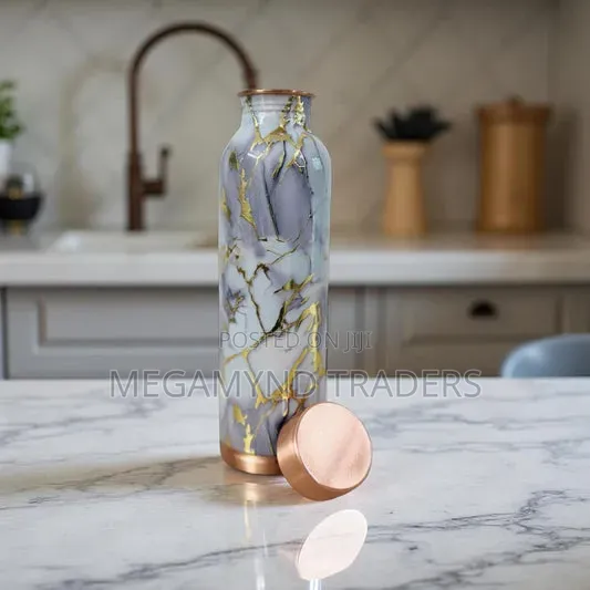 Printed Pure Copper Water Bottle / 1 LTR Copper Bottle