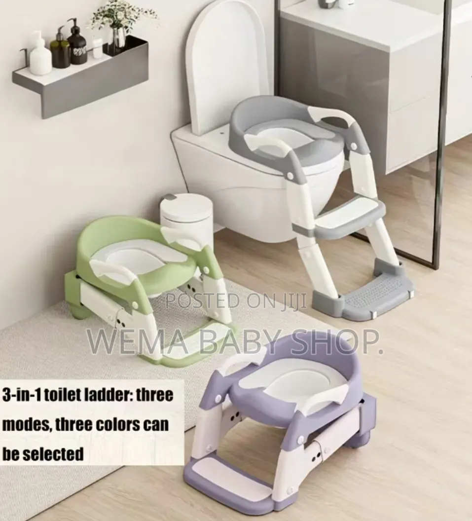 3-in-1 Foldable Baby Potty Training Seat With Step Ladder