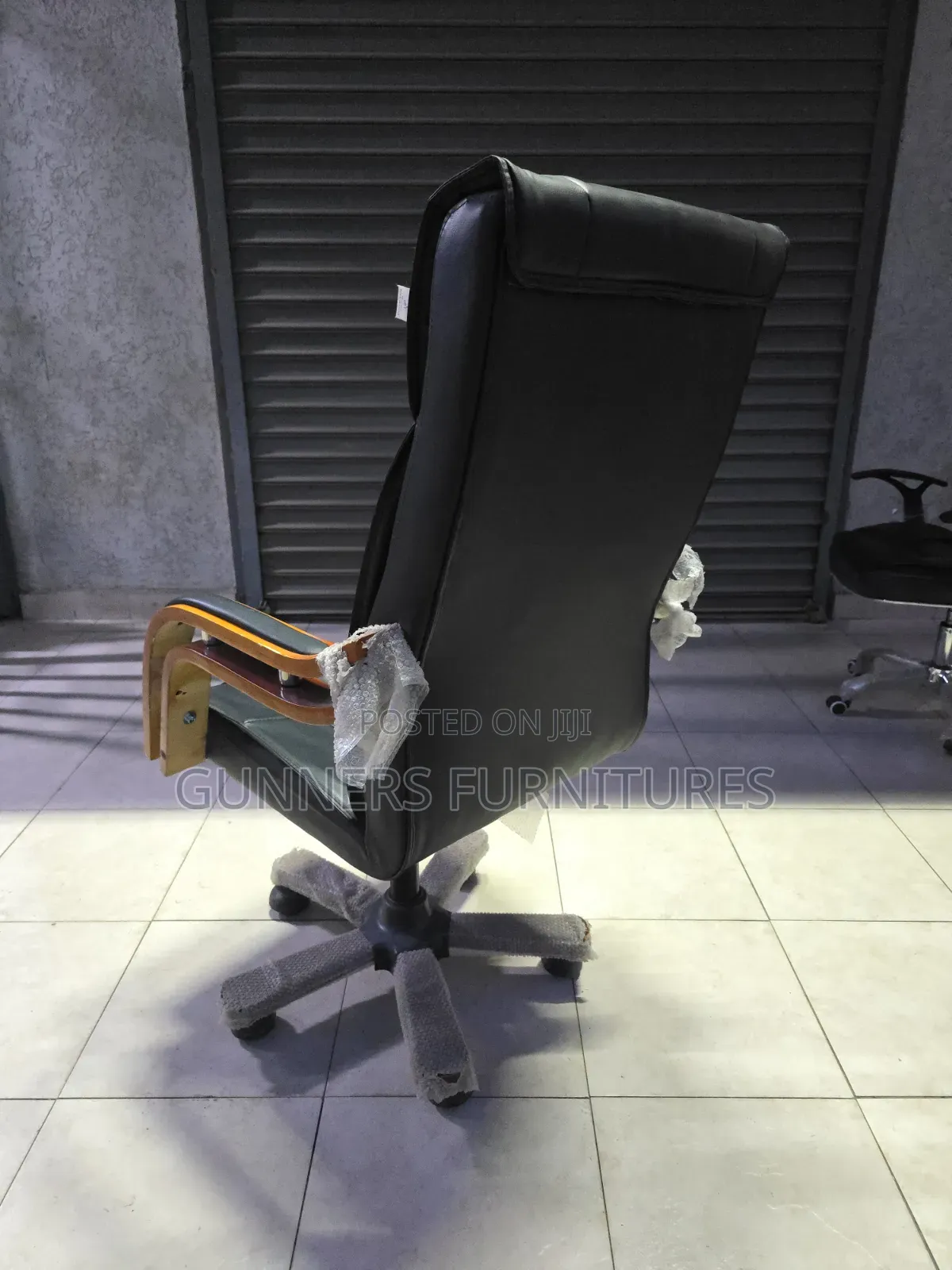 Imported Wooden Arms Executive Office Chair