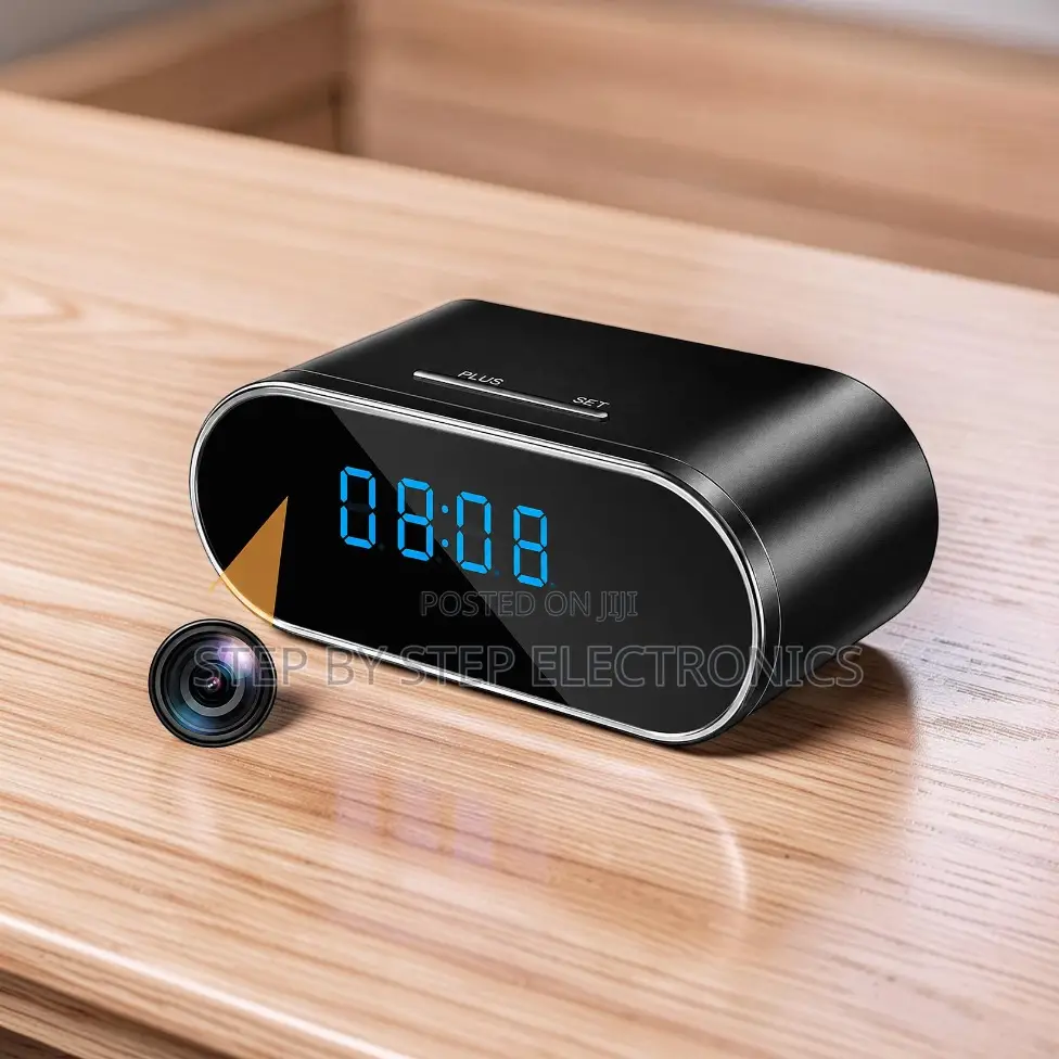 Digital Security Monitor WiFi Alarm Table Clock Hidden Spy Camera