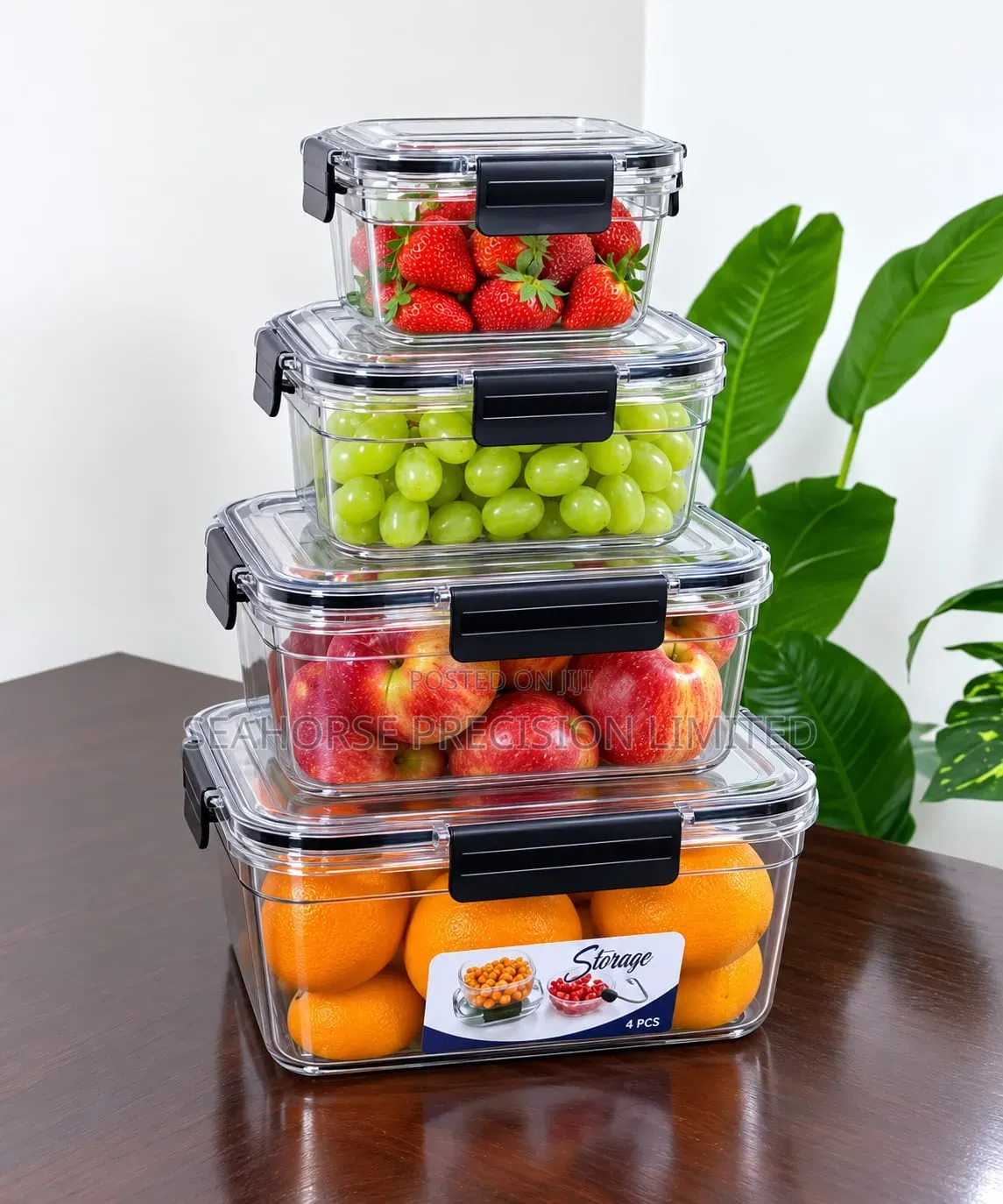 🥝 4-Piece Airtight Food Storage Container Set
