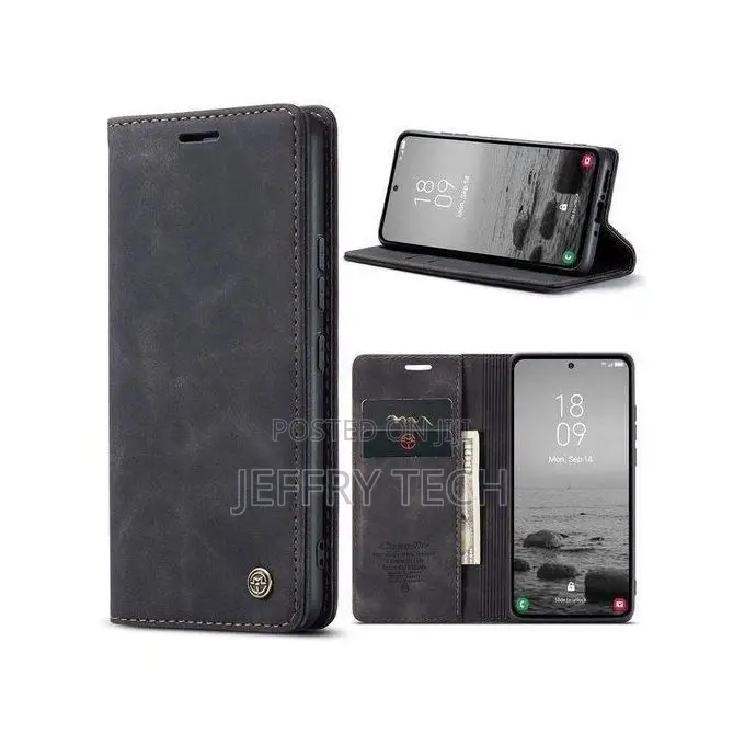 Cases Caseme Vivo Y05 Black Retro Flip Wallet Suede Leather Cover Cas