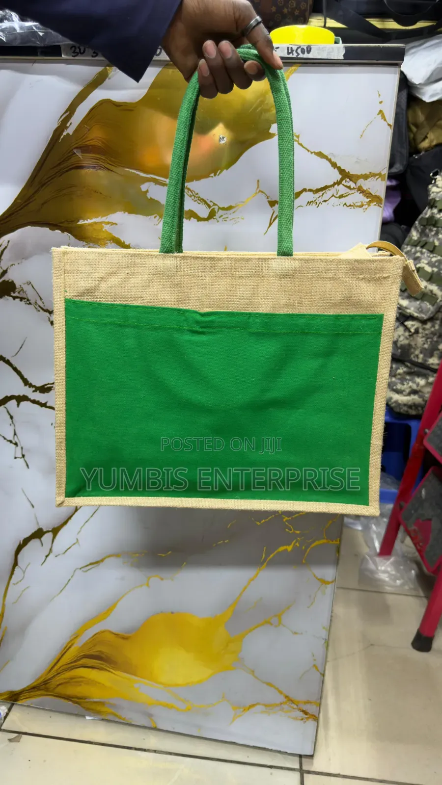 Green Brandable Printable Jute Bags
