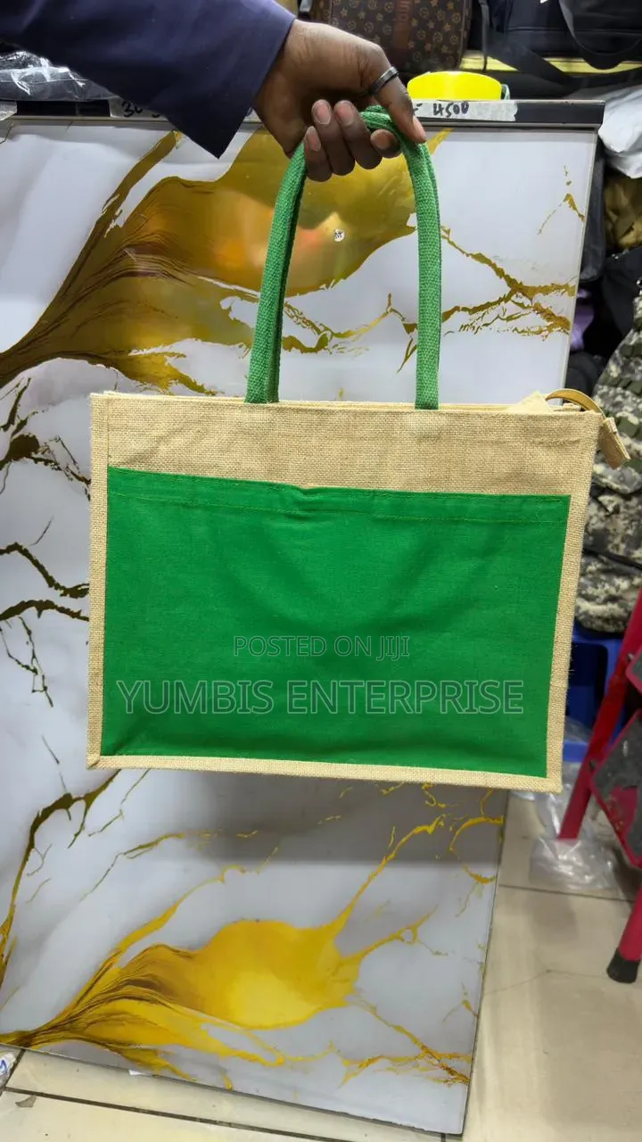 Green Brandable Printable Jute Bags