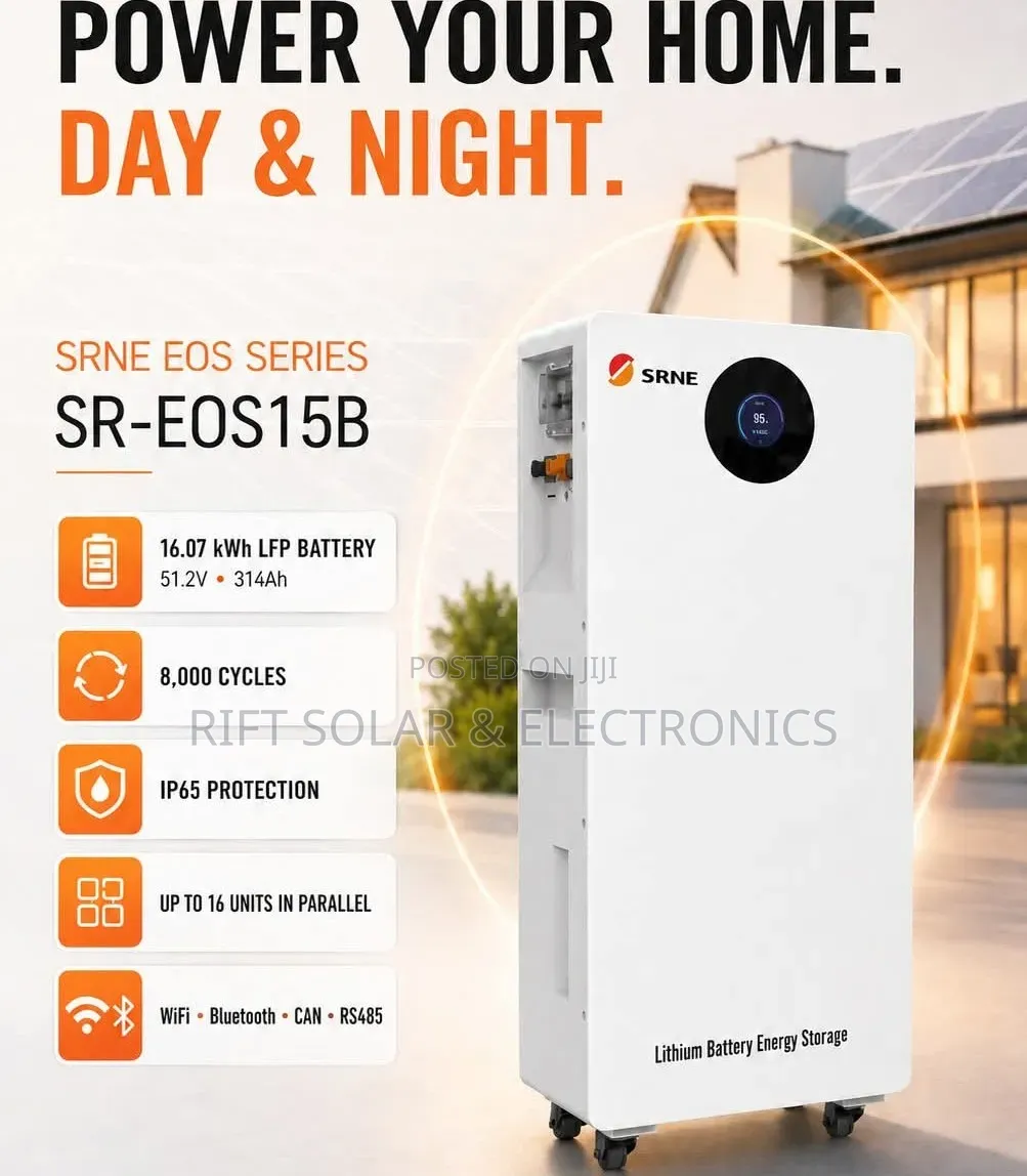 SRNE 16 kWh - 51v (314Ah) Lithium Ion Solar Battery 8000 Cycle